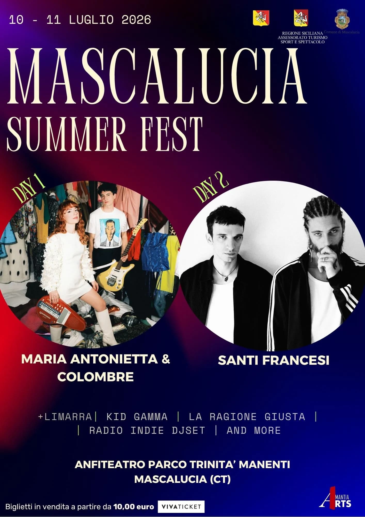 Santi Francesi e Marian Antonietta & Colombre ospiti al Mascalucia Summer Fest