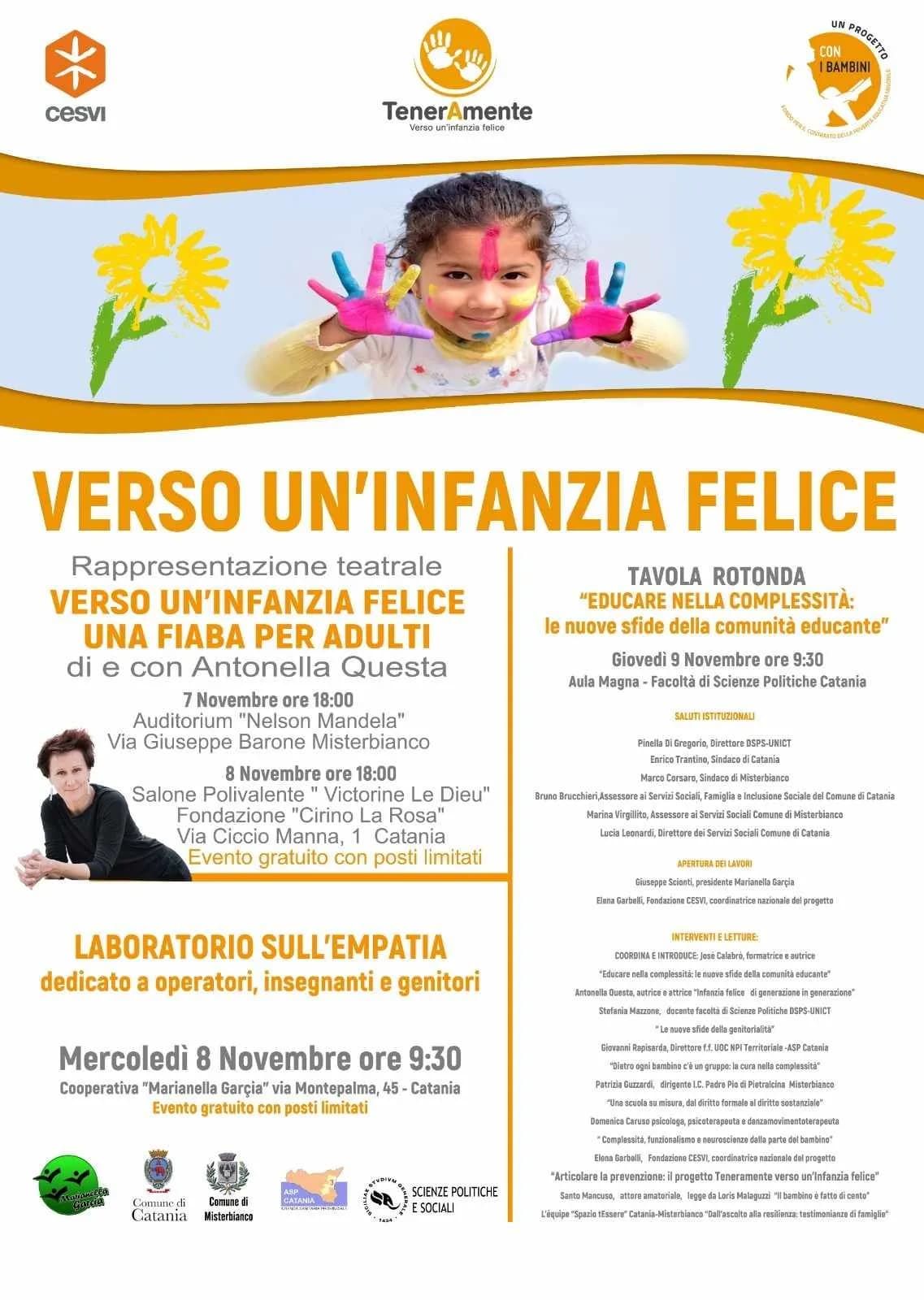 A Catania e Misterbianco tre giornate dedicate all’“Infanzia Felice”
