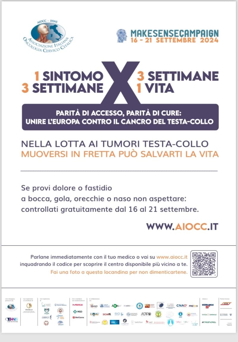 Prevenzione tumori testa-collo, 16-17 e 19 settembre visite gratuite al Policlinico “Rodolico” e al San Marco