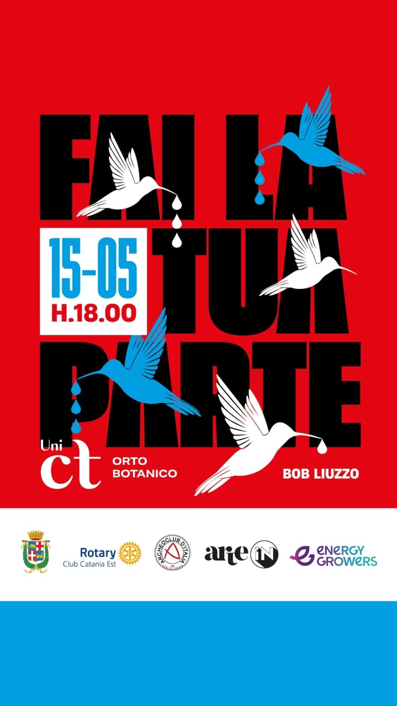 Mille colibrì per “Fai la tua parte”, l’installazione urbana di Liuzzo all’Orto Botanico di Catania