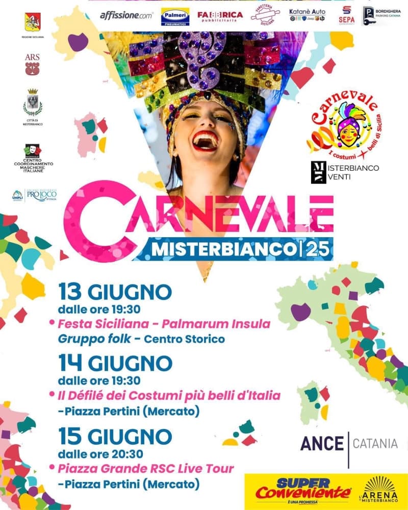 LE GRANDI MASCHERE D’ITALIA A MISTERBIANCO, FINO A DOMENICA IL CARNEVALE ESTIVO AI PIEDI DELL’ETNA