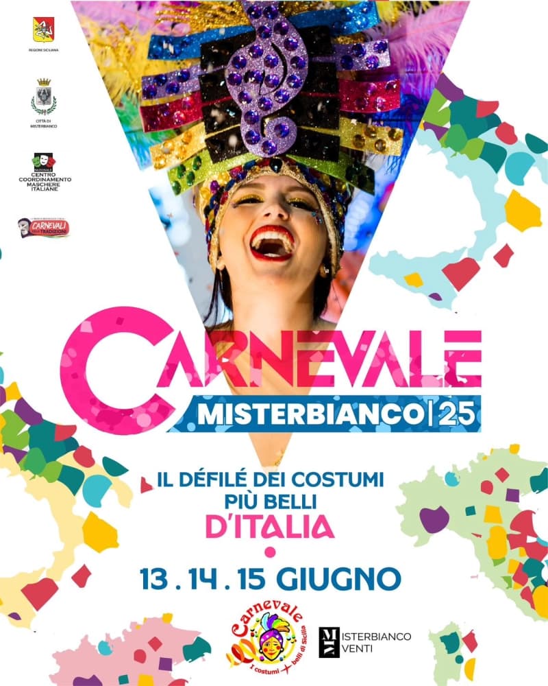 A MISTERBIANCO SI RADUNANO I CARNEVALI DA TUTTA ITALIA – DAL 13 AL 15 GIUGNO