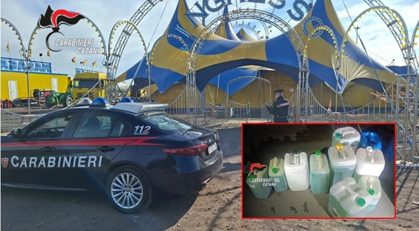 Rubano 220 litri di carburante da camion del circo: due arresti nel Catanese