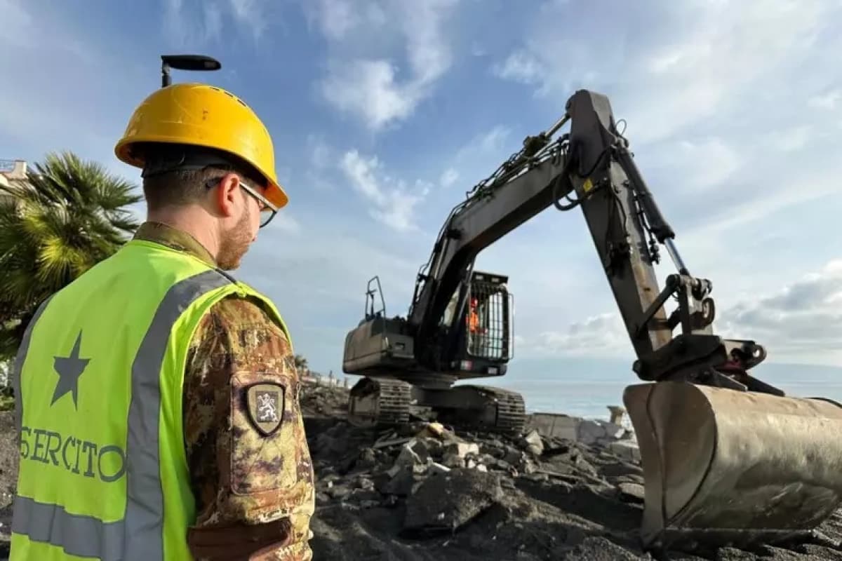 Esercito in campo per aiutare i paesi colpiti da “Harry”