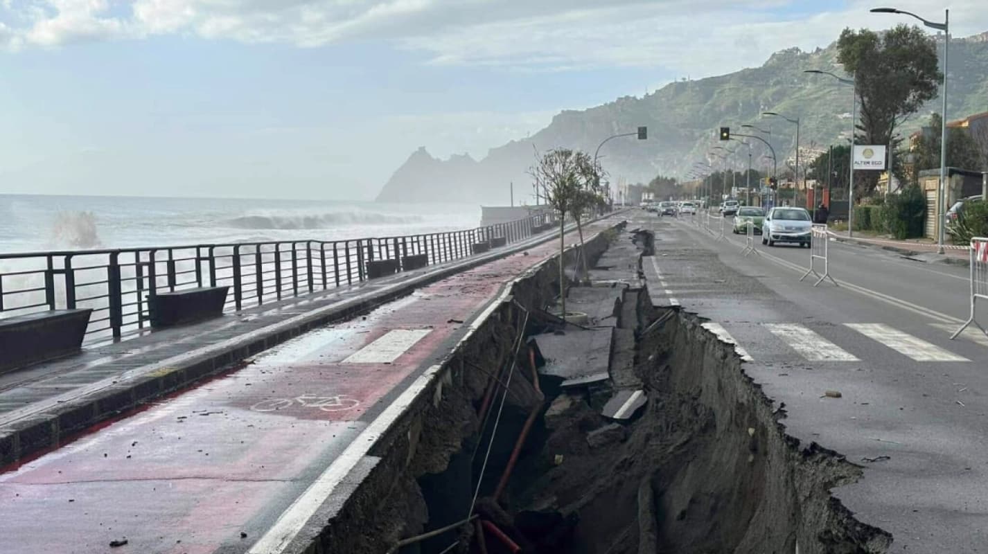 Maltempo, danneggiato il comprensorio turistico di Taormina