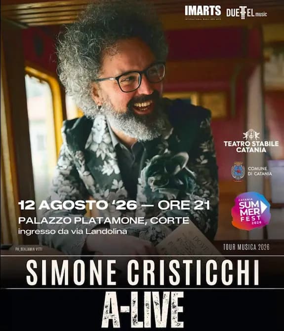 Simone Cristicchi in concerto a Catania al Palazzo della Cultura