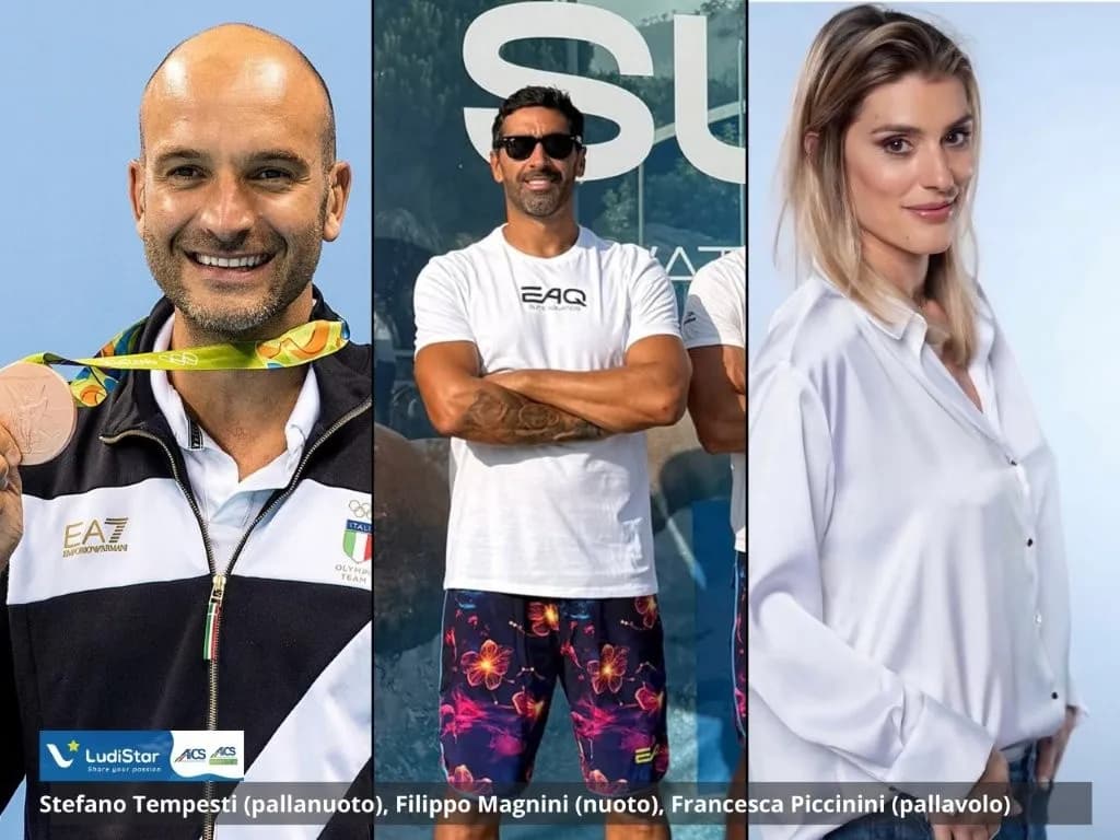 Mondello, Pccinini e Magnini tra i grandi dello sport testimonial della Ludistar Sport Experience